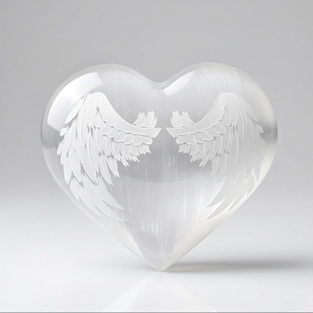 Selenite Heart Angel-Wing Print