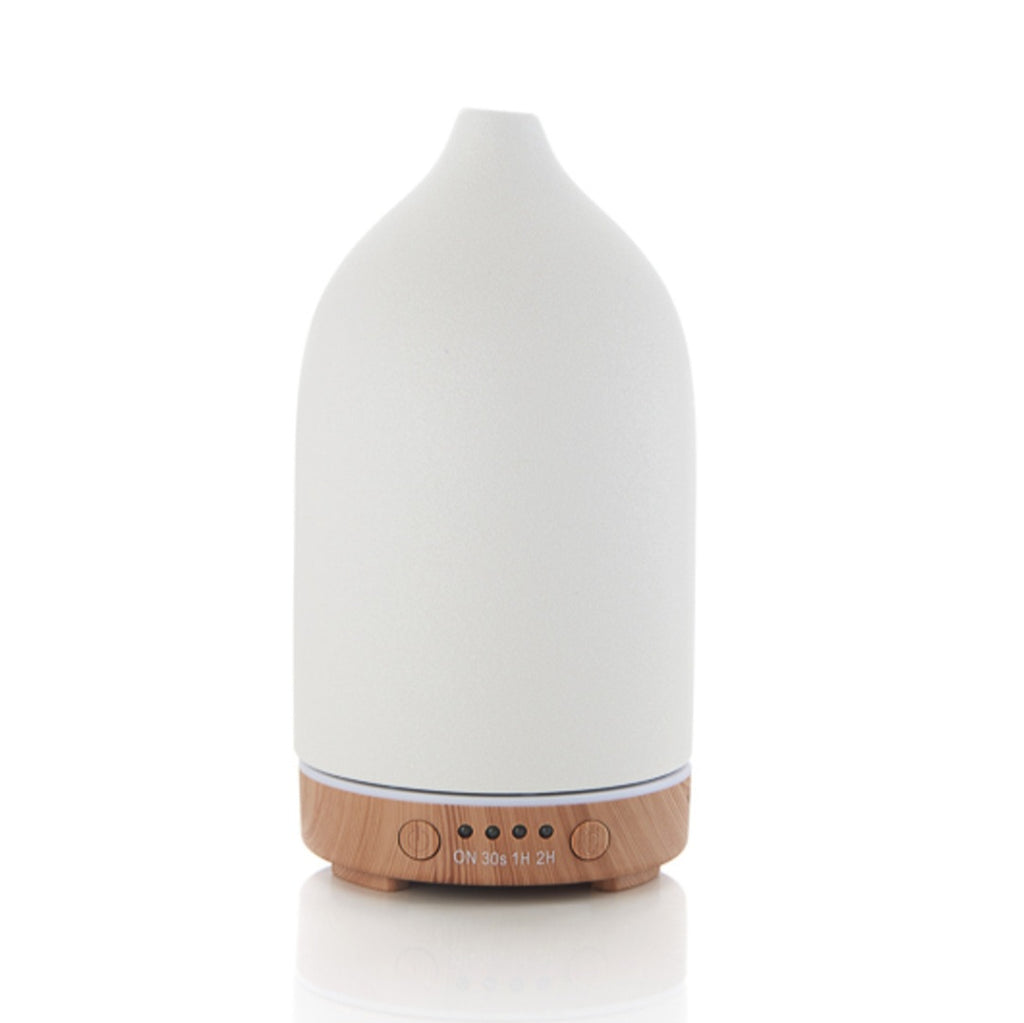 Stone Aroma Diffuser - White/Wood Grain